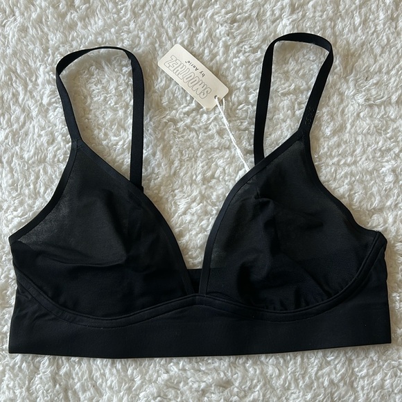 aerie Other - Aerie Smoothez Mesh Unlined Triangle Bralette Black Small NWT